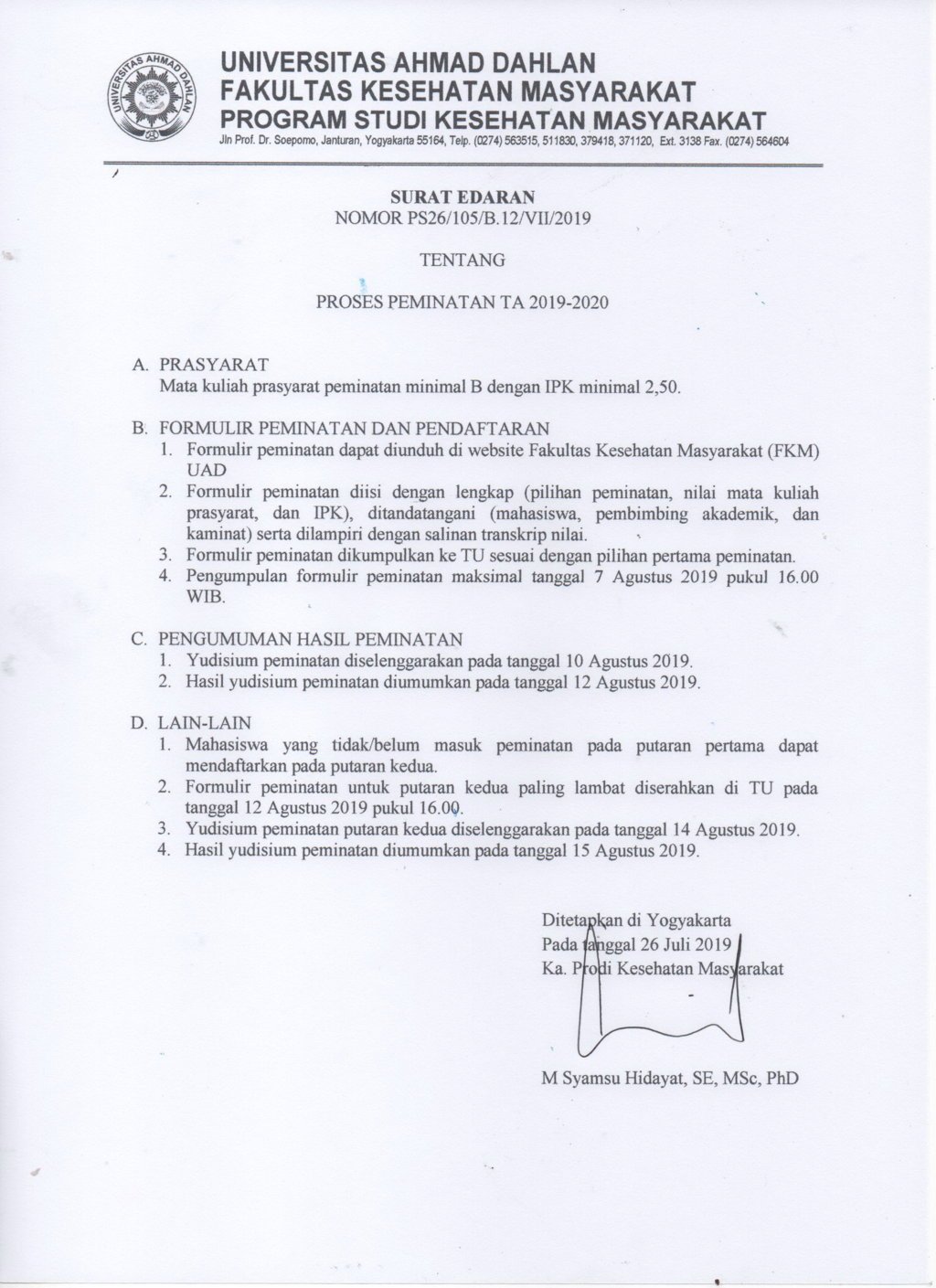 Peningkatan pengetahuan dan sikap kepala keluarga tentang pengelolaan sampah melalui pemberdayaan keluarga di kelurahan tamansari kota bandunglatar . Proses Peminatan Fkm Universitas Ahmad Dahlan