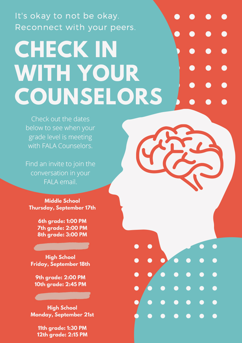 Check in with your Counselors infographic