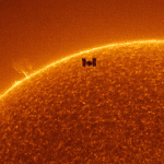 The International Space Station crosses the sun in a July 15 image captured by Rainee Colacurcio and disseminated by NASA's Astronomy Picture of the Day.