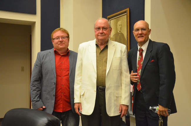 The new majority: from left, John Rogers, Bill Baxley and Elbert Tucker. (© FlaglerLive)