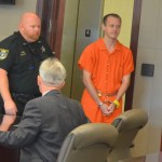 James McDevitt as he entered the courtroom today. (© FlaglerLive)