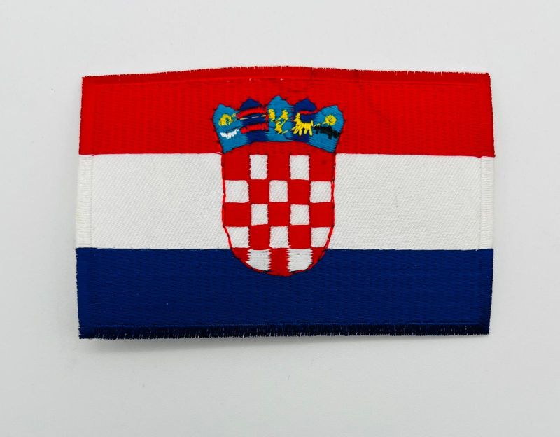 Croatia W Crown Shield Patch Flag Matrix - Beautiful Dark Texture - High Resolution