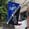 Dodgers vs White Sox House Divided Flag, MLB House Divided Flag 1 Dodgers vs White Sox House Divided Flag, MLB House Divided Flag, MLB House Divided Flag
