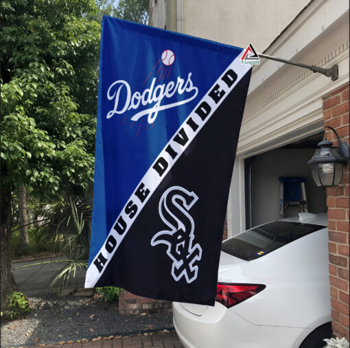 Dodgers vs White Sox House Divided Flag, MLB House Divided Flag Dodgers vs White Sox House Divided Flag, MLB House Divided Flag