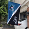 Marlins vs White Sox House Divided Flag, MLB House Divided Flag 2 Marlins vs White Sox House Divided Flag, MLB House Divided Flag, MLB House Divided Flag