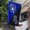 Brewers vs White Sox House Divided Flag, MLB House Divided Flag 2 Brewers vs White Sox House Divided Flag, MLB House Divided Flag, MLB House Divided Flag