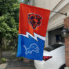 Bears vs Lions House Divided Flag, NFL House Divided Flag, NFL House Divided Flag