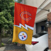 Bears vs Steelers House Divided Flag, NFL House Divided Flag 2 Bears vs Steelers House Divided Flag, NFL House Divided Flag, NFL House Divided Flag