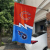 Bears vs Titans House Divided Flag, NFL House Divided Flag, NFL House Divided Flag