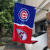 Cubs vs Guardians House Divided Flag, MLB House Divided Flag 2 Cubs vs Guardians House Divided Flag, MLB House Divided Flag