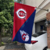 Reds vs Guardians House Divided Flag, MLB House Divided Flag 2 Reds vs Guardians House Divided Flag, MLB House Divided Flag