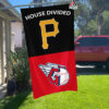 Pirates vs Guardians House Divided Flag, MLB House Divided Flag 2 Pirates vs Guardians House Divided Flag, MLB House Divided Flag