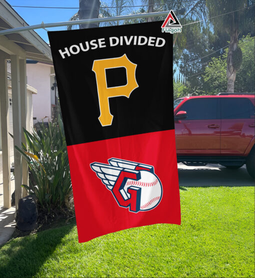 Pirates vs Guardians House Divided Flag, MLB House Divided Flag Pirates vs Guardians House Divided Flag, MLB House Divided Flag