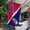 Angels vs Guardians House Divided Flag, MLB House Divided Flag 2 Angels vs Guardians House Divided Flag, MLB House Divided Flag