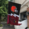 Browns vs Cardinals House Divided Flag, NFL House Divided Flag 1 Browns vs Cardinals House Divided Flag, NFL House Divided Flag
