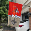 Browns vs Saints House Divided Flag, NFL House Divided Flag