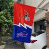 Browns vs Bills House Divided Flag, NFL House Divided Flag