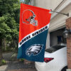Browns vs Eagles House Divided Flag, NFL House Divided Flag
