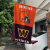 Browns vs Commanders House Divided Flag, NFL House Divided Flag