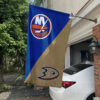 Islanders vs Ducks House Divided Flag, NHL House Divided Flag 1 Islanders vs Ducks House Divided Flag, NHL House Divided Flag