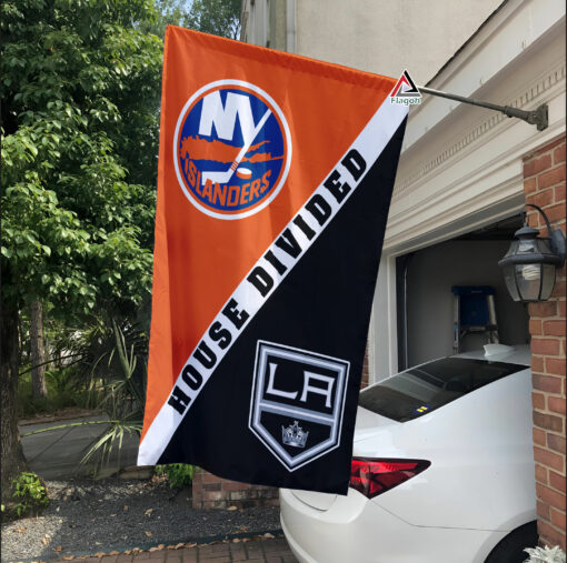 Islanders vs Kings House Divided Flag, NHL House Divided Flag Islanders vs Kings House Divided Flag, NHL House Divided Flag