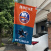 Islanders vs Sharks House Divided Flag, NHL House Divided Flag 1 Islanders vs Sharks House Divided Flag, NHL House Divided Flag