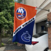 Islanders vs Canucks House Divided Flag, NHL House Divided Flag 1 Islanders vs Canucks House Divided Flag, NHL House Divided Flag
