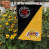 Raptors vs Lakers House Divided Flag, NBA House Divided Flag 2 Raptors vs Lakers House Divided Flag, NBA House Divided Flag