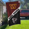 Commanders vs Falcons House Divided Flag, NFL House Divided Flag 1 Commanders vs Falcons House Divided Flag, NFL House Divided Flag, NFL House Divided Flag