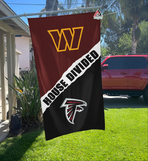 Commanders vs Falcons House Divided Flag, NFL House Divided Flag Commanders vs Falcons House Divided Flag, NFL House Divided Flag