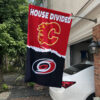 Flames vs Hurricanes House Divided Flag, NHL House Divided Flag