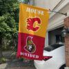 Flames vs Senators House Divided Flag, NHL House Divided Flag