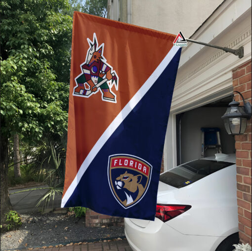 Coyotes vs Panthers House Divided Flag, NHL House Divided Flag