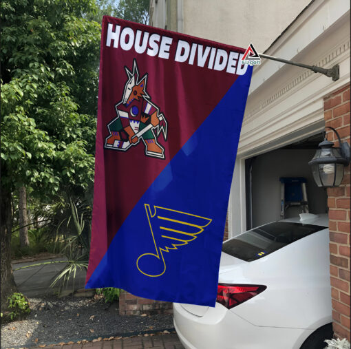 Coyotes vs Blues House Divided Flag, NHL House Divided Flag Coyotes vs Blues House Divided Flag, NHL House Divided Flag