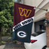 Commanders vs Packers House Divided Flag, NFL House Divided Flag 1 Commanders vs Packers House Divided Flag, NFL House Divided Flag, NFL House Divided Flag