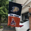 Ducks vs Coyotes House Divided Flag, NHL House Divided Flag
