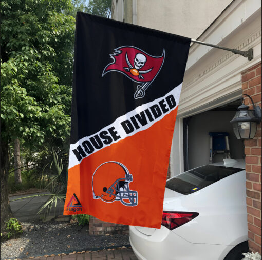 Buccaneers vs Browns House Divided Flag, NFL House Divided Flag