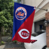 Mets vs Reds House Divided Flag, MLB House Divided Flag, MLB House Divided Flag