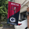 Buccaneers vs Packers House Divided Flag, NFL House Divided Flag, NFL House Divided Flag