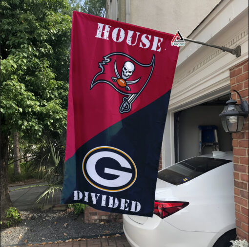 Buccaneers vs Packers House Divided Flag, NFL House Divided Flag