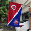Reds vs Cubs House Divided Flag, MLB House Divided Flag, MLB House Divided Flag