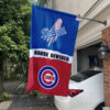 Dodgers vs Cubs House Divided Flag, MLB House Divided Flag 1 Dodgers vs Cubs House Divided Flag, MLB House Divided Flag, MLB House Divided Flag