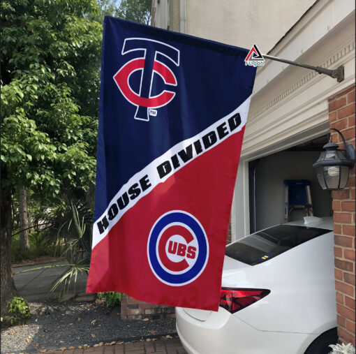 Twins vs Cubs House Divided Flag, MLB House Divided Flag Twins vs Cubs House Divided Flag, MLB House Divided Flag