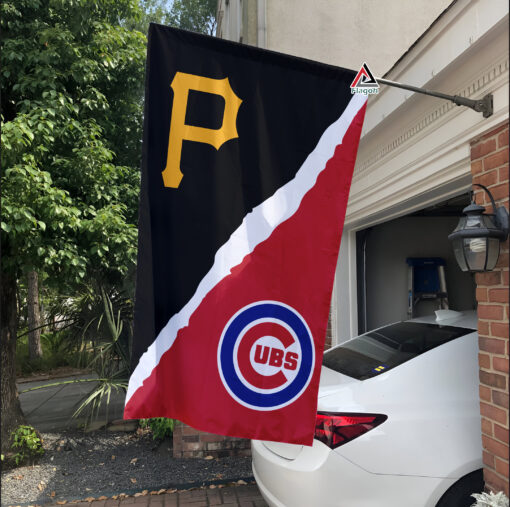 Pirates vs Cubs House Divided Flag, MLB House Divided Flag