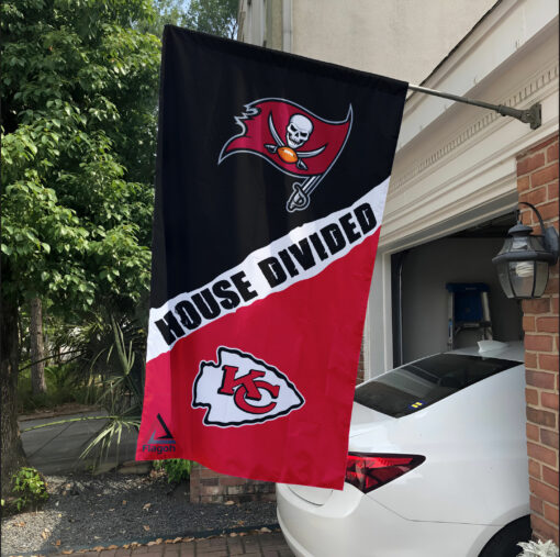 Buccaneers vs Chiefs House Divided Flag, NFL House Divided Flag
