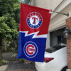Rangers vs Cubs House Divided Flag, MLB House Divided Flag 2 Rangers vs Cubs House Divided Flag, MLB House Divided Flag, MLB House Divided Flag