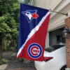 Blue Jays vs Cubs House Divided Flag, MLB House Divided Flag 2 Blue Jays vs Cubs House Divided Flag, MLB House Divided Flag, MLB House Divided Flag