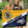 Bruins vs Capitals House Divided Flag, NHL House Divided Flag