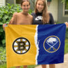 Bruins vs Sabres House Divided Flag, NHL House Divided Flag