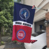 Timberwolves vs Pistons House Divided Flag, NBA House Divided Flag 2 3 11